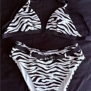 Victoria's Secret Black and White Animal Print Bikini